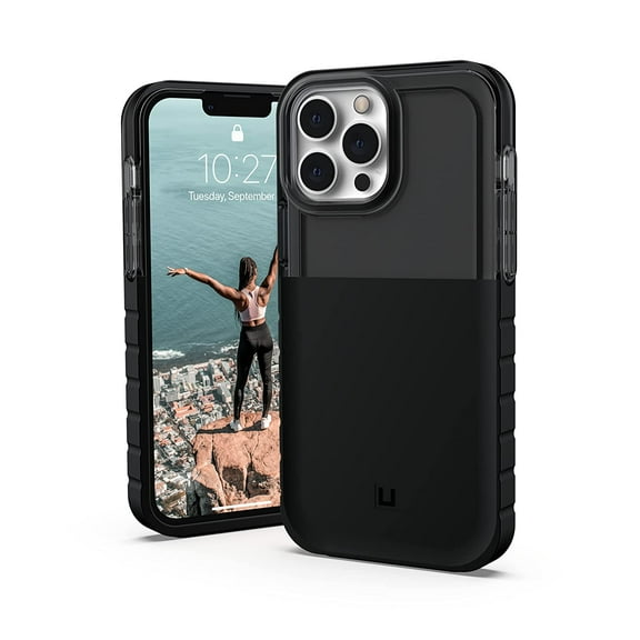[U] by UAG iPhone 13 Pro Max Case [6.7-inch screen] Dip Slim Lightweight Stylish Trendy Translucent Shock Absorbing PC TPU Modern Protective Phone Cover, Black