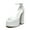 WHITE, variant on High Heels Chunky Block Platform Heels for Women Ankle Strap Sexy Open Square Toe Heels Dressy Pumps Sandals