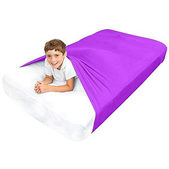 Special Supplies Sensory Bed Sheet: Purple, Twin Size - Breathable, Stretchy, Cool, Comfortable Sleeping Bedding for Kids