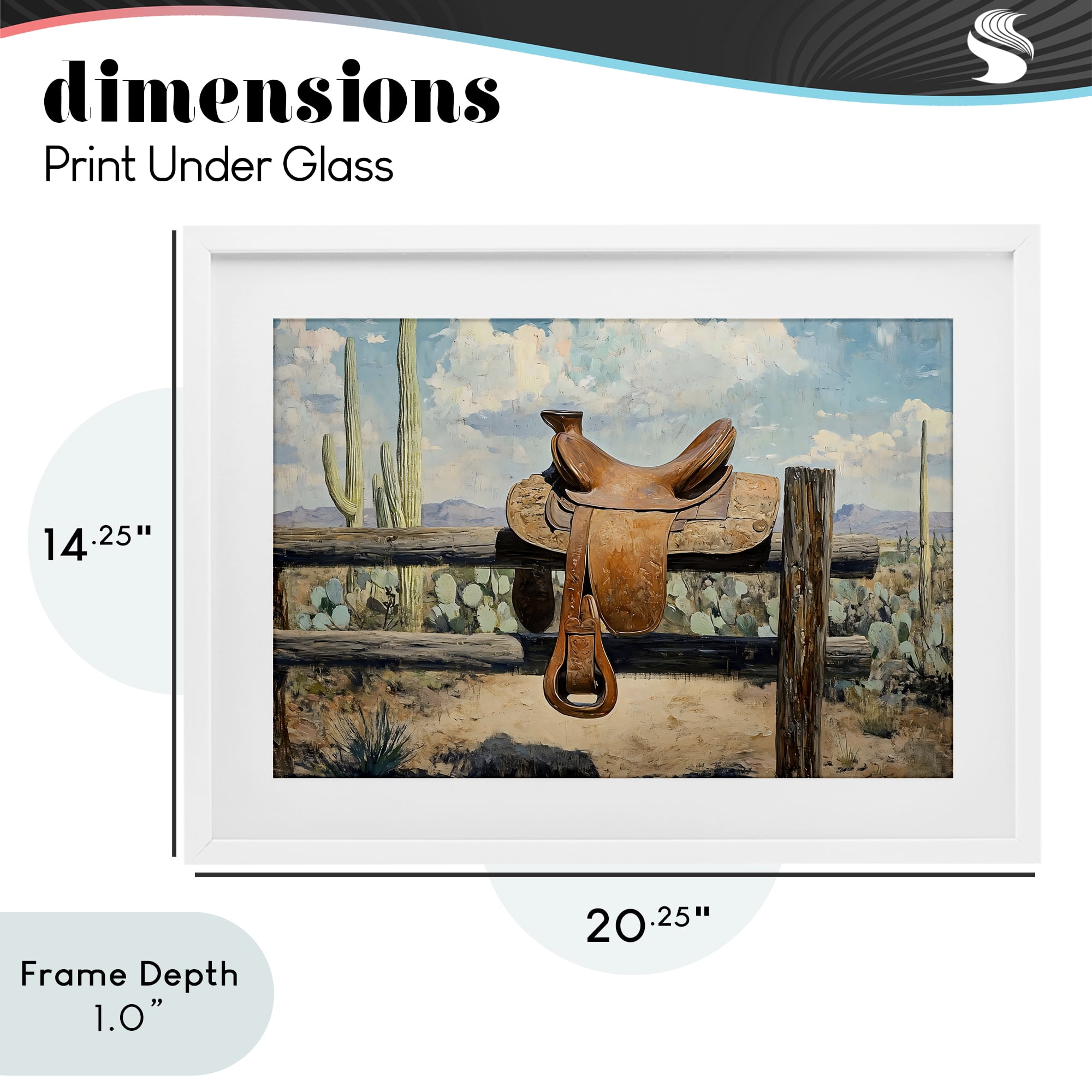 Stupell Industries Saddle on Desert Fence White Framed Print Under Glass, design by Franklyn Gregory