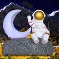 thumbnail image 3 of Wireless Bluetooth Speaker with LED Light Astronaut and Moon Shape FM Radio USB Decorative Bass Stereo Speaker Gold, 3 of 4
