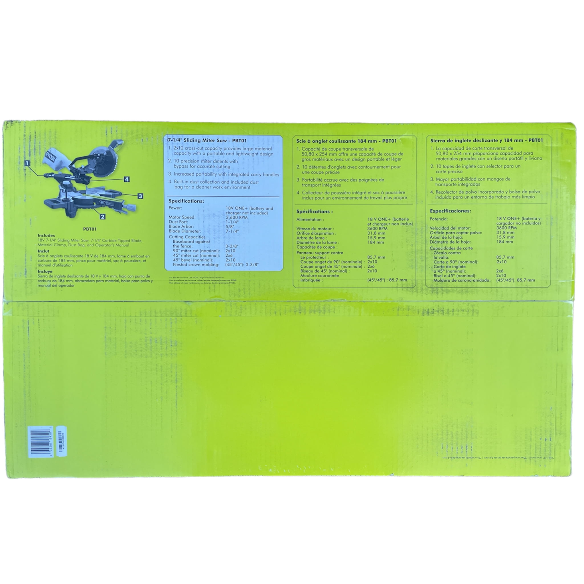 18V ONE 7-1/4" Sliding Compound Miter Saw