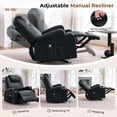 thumbnail image 5 of JMYMRY Recliner Chair with Heat and Massage, PU Leather, Adjustable Angle, Cup Holder, Side Pocket and USB Charge Port for Living Room, Black, 5 of 9