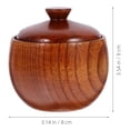 thumbnail image 4 of 1pc Wooden Seasoning Bowl Practical Kids Rice Bowl Food Container with Lid, 4 of 8