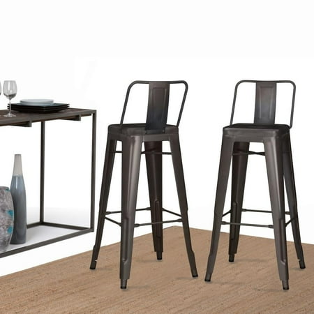 Simpli Home - Rayne 30 inch Metal Bar Stool (Set of 2) - White