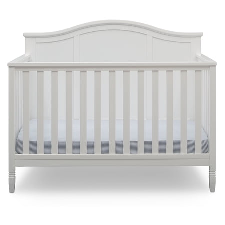 Delta Children Madrid 4-in-1 Convertible Crib with Serta Mattress Value Pack (Bianca White)