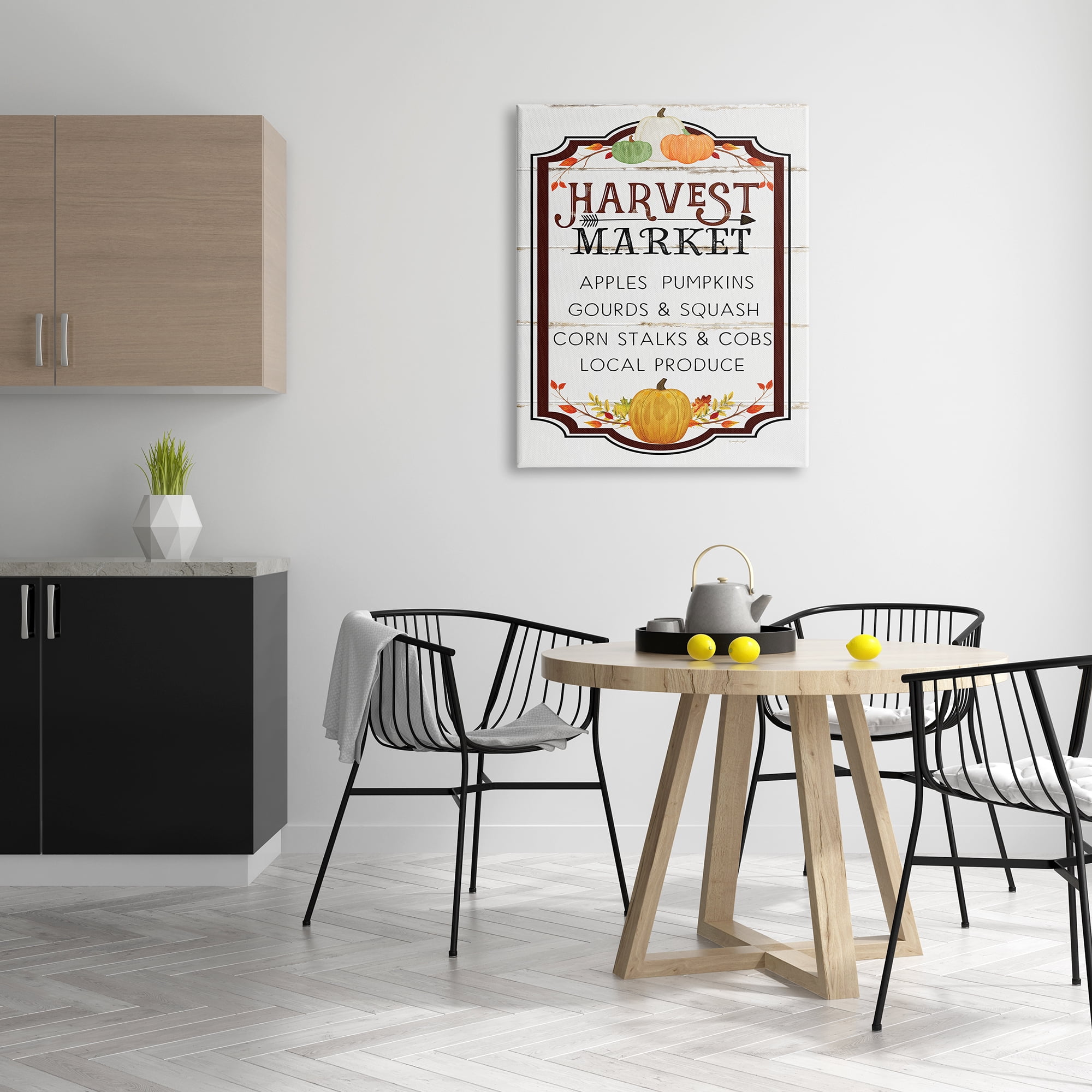 Stupell Industries Harvest Market Sign Autumn Seasonal Farm Foods, 30 x 40, Designed by Jennifer Pugh