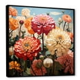 thumbnail image 2 of Designart "Curvaceous Zinnias I" Zinnias Floater Framed Wall Art Prints, 2 of 5