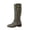Dark Green, variant on Double Buckle Knee High Boots for Women Pull On Tall Booties Round Toe Low Heel Faux Suede Snow Boots Fall Winter Womens Shoes Casual Outfits