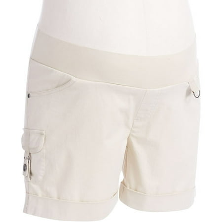 Maternity Demi-Panel Cuffed Utility Shorts