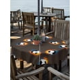 thumbnail image 2 of Outdoor Tablecloth with Umbrella Hole for Patio/Picnic/Party/Camping, Brown Soccer Waterproof Table Cloth Round Cover Washable, Orange Blue Football Sports (Dia 54"), 2 of 9
