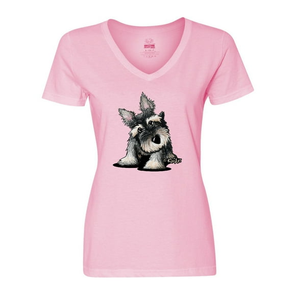 Inktastic Curious Schnauzer Women's V-Neck T-Shirt