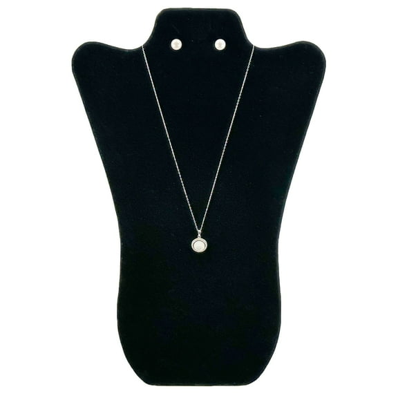 NicePackaging 1 Qty - Special Edition Black Velvet Curved Padded Necklace Easel Display with Pre-Punched Earring Holes For Sales & Showcase 8 5/8 x 14 1/8 x 1/4