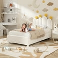 thumbnail image 6 of MOPHOTO Boucle bed frame Child Bed for Kids,Wood Upholstered Bed Frame with Adjustable Headboard,Standard Crib Size Toddler Bed,Certified Toddler Fabric Beds,Modern Platform Bed (White), 6 of 8