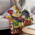 thumbnail image 3 of Vintage Rooster Blanket Soft Cozy Warm Throw Blanket for Couch, Plush Fuzzy Flannel Fleece Blankets for Sofa, Sunflower Plaid Pastoral Animals Bed Blankets Lightweight Gifts for Women, 32"x48", 3 of 9