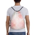thumbnail image 2 of Drawstring Backpack - Pink Marble Splash Proof Small Drawstring Gym Bag for Women Men, Cinch Sports String Bag Backpack for Travel Swimming Beach, 2 of 8