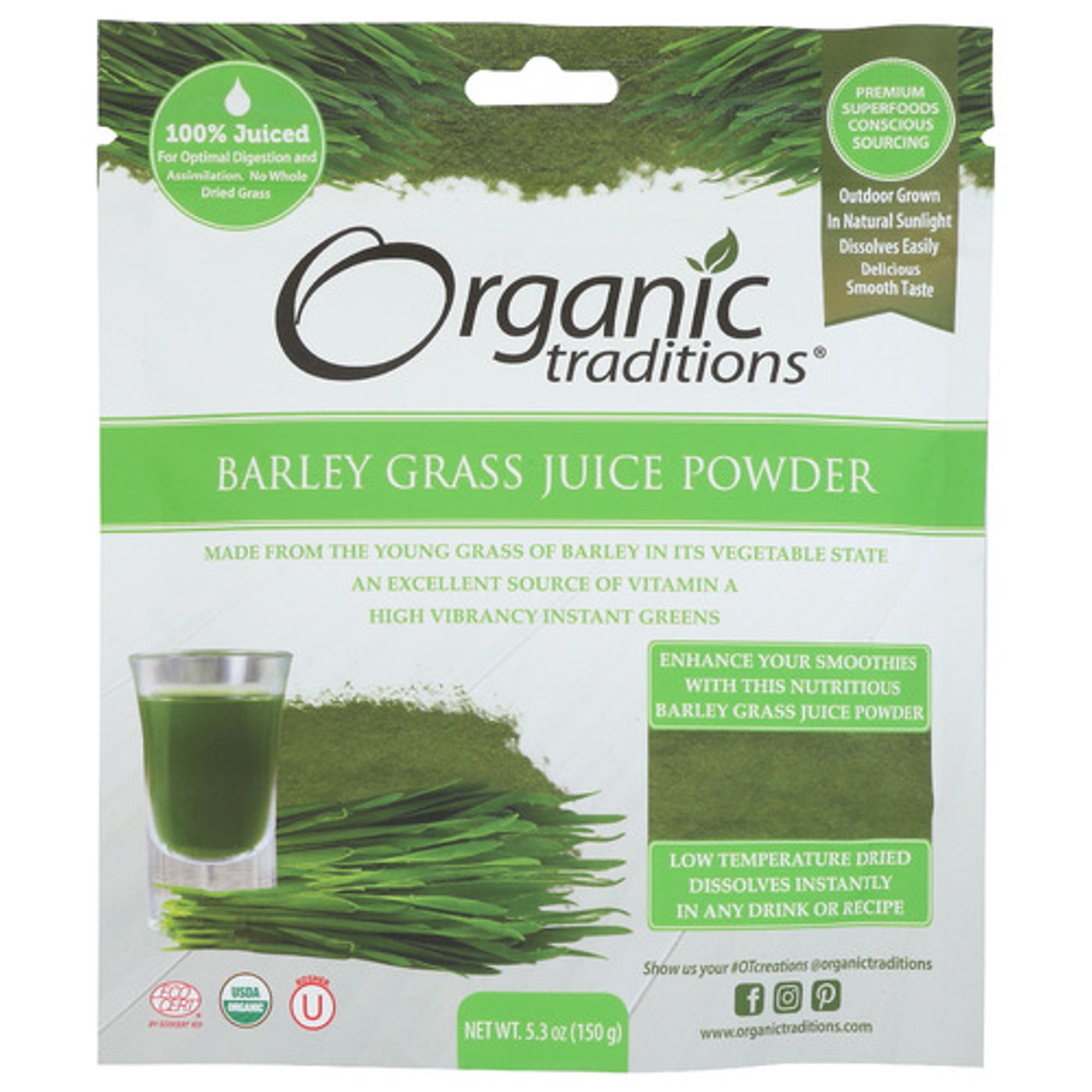 (Pack Of 4) Organic Traditions Superfood Green Barley 5.3 Oz