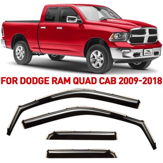 2006-2009 Dodge Ram Extended Mega Cab Window Visors Rain Sun Guard Deflector Fits | WDDRAM02MC | Aftermarket Branded | Heat Resistant | Acrylic
