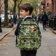 thumbnail image 3 of Uorisanigo School Backpack for Girls Ages 6-12, Breathable Daypack with Adjustable Shoulder Straps, Ideal for Preschool, Camping and Hiking Green Soccer Fish Camo, 3 of 7