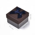 thumbnail image 5 of Cardboard Ring Boxes with Bowknot Ribbon Outside and Black Sponge Inside Square Jewelry Gift Boxes Mixed Color 5~5.3x5~5.3x3.8~4cm Diy, 5 of 7