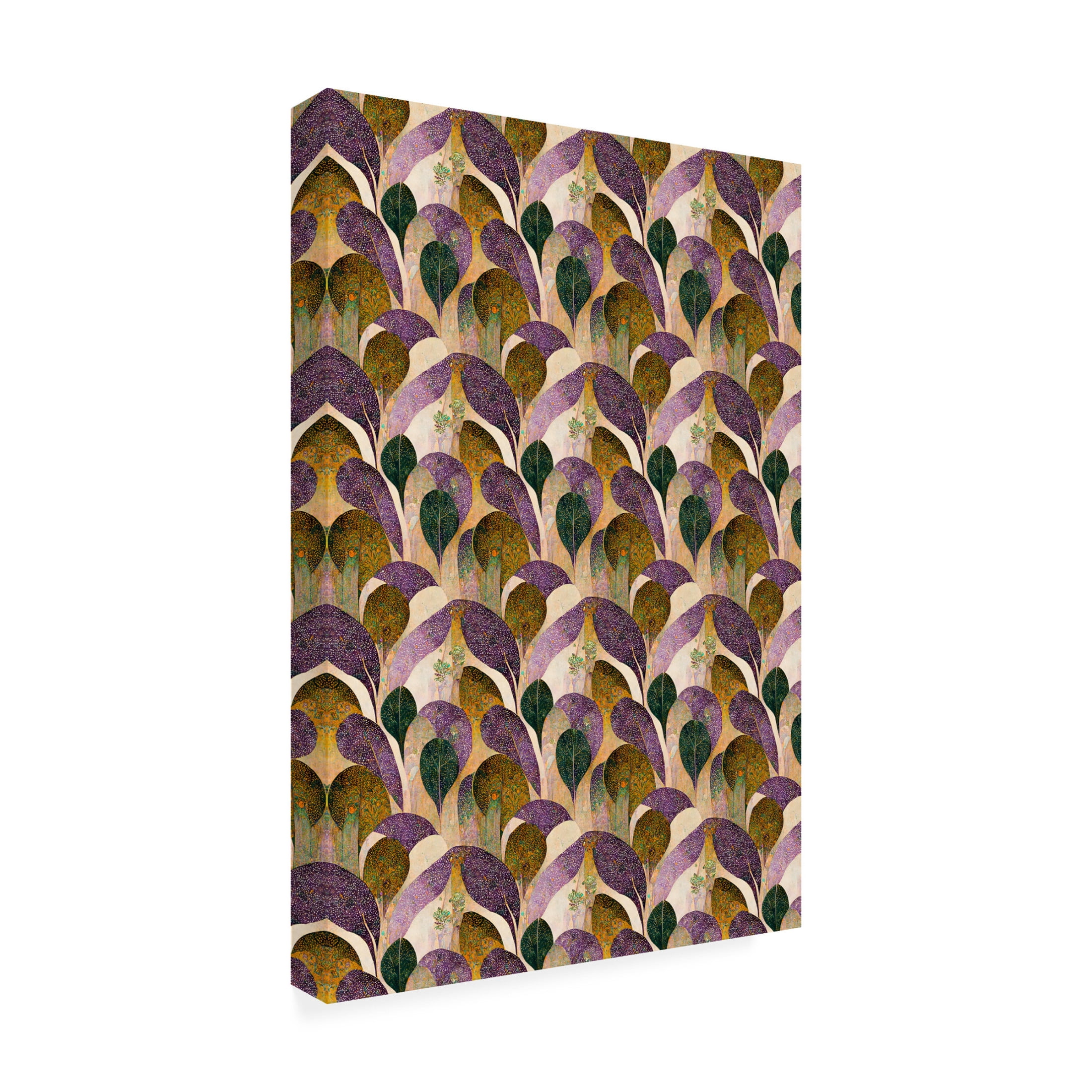 Canvas Wall Art - Treechild 'Purple Leafs Pattern' Wall Art for Living Room, Bedroom, or Office D?cor by Trademark Fine Art - 16 x 24 Inches