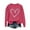 Hot Pink, variant on Guluxicc Womens Sweatshirts Casual Cute Long Sleeve Pullover Tops Valentine's Day Graphic Shirts, Purple, L