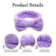thumbnail image 3 of Laklulu Diadema con lazo para mujer, banda de maquillaje Facial, envolturas de Franela suave para ducha, lavado de cara, 3 of 5