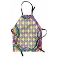 thumbnail image 1 of Mardi Gras Apron Mardi Gras Celebration Beads in Vibrant Graphic Style on Diamond Line Pattern, Unisex Kitchen Bib Apron with Adjustable Neck for Cooking Baking Gardening, Multicolor, by Ambesonne, 1 of 3