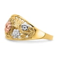 thumbnail image 4 of 14k Tri- Color w/White Rhodium Floral Dome Ring R923, 4 of 5