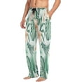 thumbnail image 4 of Hibiscus Flower and Palm Leaves Men's Pajama Pants Lightweight Sleepwear Bottom Lounge Pants, 4 of 6