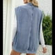 thumbnail image 4 of Chaleco Vaquero Vintage para Mujer, de Gran Tamaño, con Botones y Botones. Azul L, 4 of 9