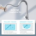 thumbnail image 3 of Llaves para Fregadero de Cocina, Grifo de Cocina Acero Inoxidable Retr&aacute;ctil, Mezcladora para Fregadero 360 &deg; Giratorio con 2 Modos de Salida de Agua, Grifos Monomando Extra&iacu, 3 of 7