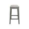 thumbnail image 3 of Tabouret Saddle avec Base Gris Antique, 24 Pouces, Tissu Gris, 3 of 4