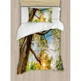 thumbnail image 3 of Ambesonne Landscape Duvet Cover Set, Vibrant Summer Sky, Queen, Green Brown, 3 of 3