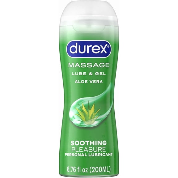 (2 Pack) Durex Massage & Play 2 in 1 Lubricant, 6.76 oz., Soothing Touch with Aloe Vera