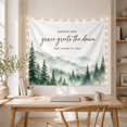 thumbnail image 5 of Misty Evergreen Forest at Dawn, Serene Watercolor Nature Landscape for Nature Lovers, Inspirational Room Decor Housewarming Gift Tapestry Wall Hanging for Bedroom, Living Room and Dorm, 5 of 7