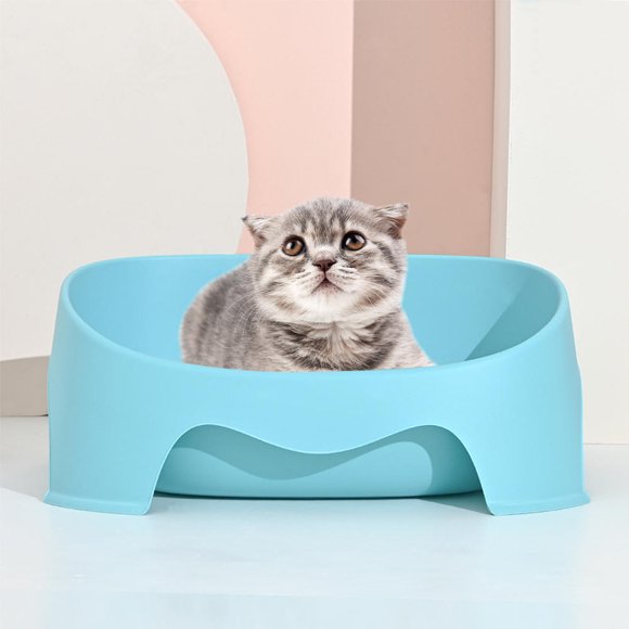 Durable Eco-Friendly Durable Plastic Cat Litter Box , Open Cats Litter Tray Fits All Cats