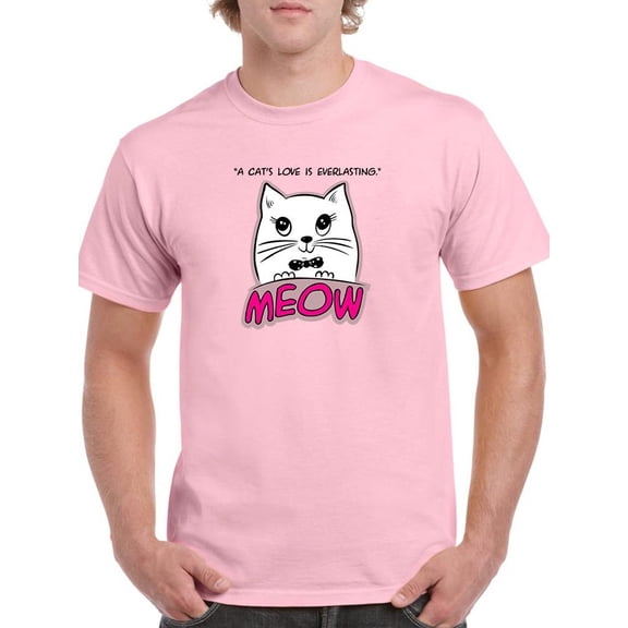 Cat Love Is Everlasting Meow T-Shirt Men -Image by Shutterstock, Male Medium