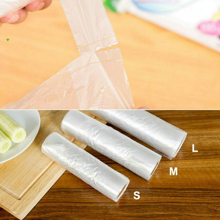  LIUCM Shopping Bag Transparent Bags Plastic Supermarket Bags  With Food Packaging Handle Takeaway Food Packaging Bag 100pcs 3# 24x37CM :  Home & Kitchen