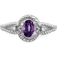 thumbnail image 5 of Sterling Silver Rhodium-Plated Amethyst & Diam. Ring (Size 10) Made In India qbr16feb-10, 5 of 5