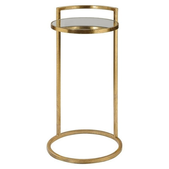 Bowery Hill Contemporary Accent Table in Gold Leaf