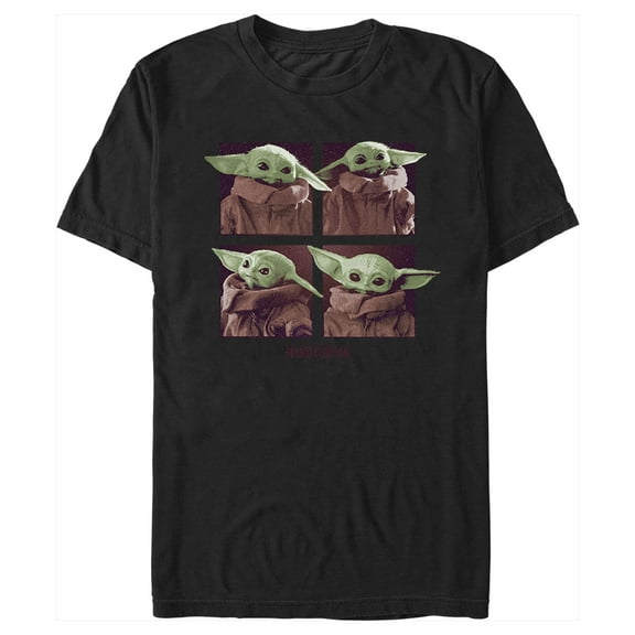 Men's Star Wars: The Mandalorian Grogu Cute Faces Graphic Tee Black Medium
