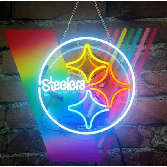 Queen Sense 12"x12" Custom For Pittsburghs Sports League Steelers Neon Sign Acrylic Man Cave Wall Decor Handmade Artwork Beer Pub Bar Party Gift Neon Light W114PSLA