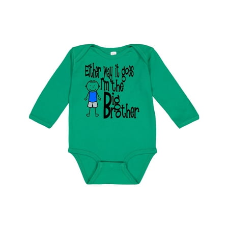 

Inktastic Either Way It Goes I m the Big Brother Gift Baby Boy Long Sleeve Bodysuit