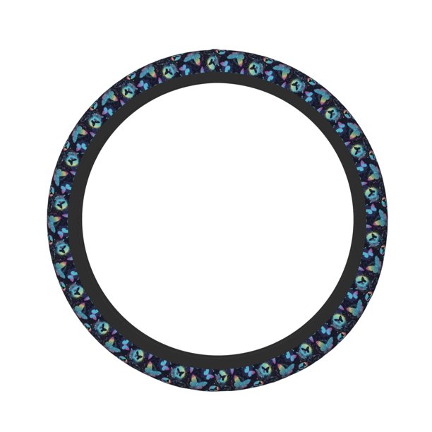 Fotbe Blue Butterfly Funda para Volante Universal de 15 pulgadas, Accesorios para Auto para Hombre y Mujer, Protector de Volante Cómodo para SUV y Sedán