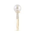 thumbnail image 3 of Angara South Sea Cultured Pearl Reverse Tapered Shank Ring in 14K Yellow Gold for Women | June Birthstone Jewelry for Her, 3 of 8