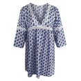 thumbnail image 4 of Fridja Robe Décontractée Ample pour Femme à Manches 9/10, Imprimée, Fendue, à Col en V, 4 of 4