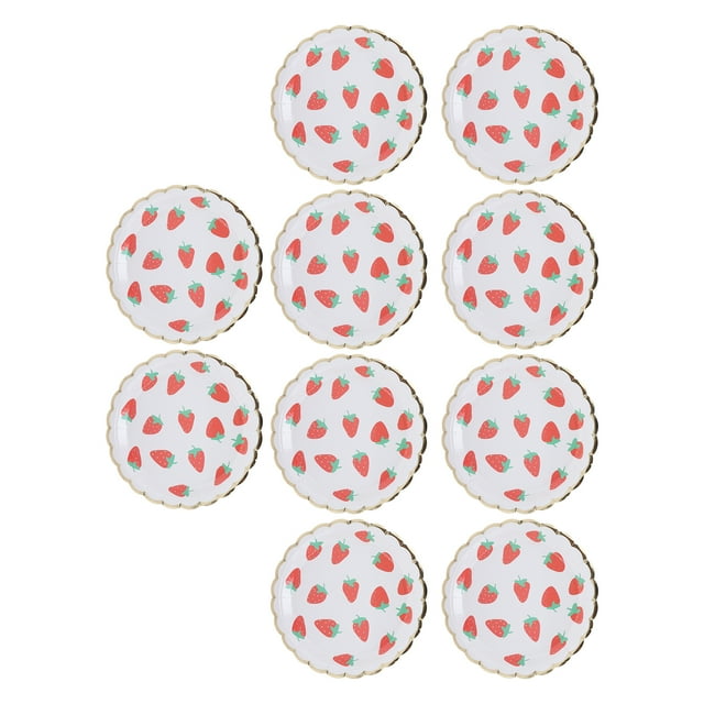 Party Supplies Set, Disposable Tableware Strawberry Paper Tableware Party Tableware For Birthday Paper Tray
