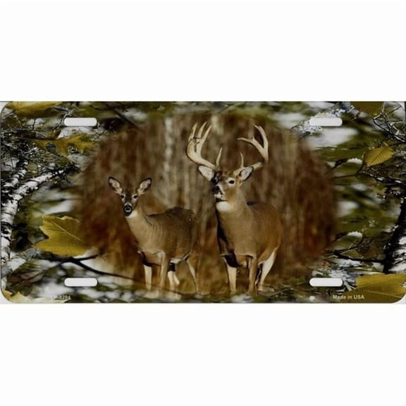 212 Main LP-8284 6 x 12 in. Deer on Woodland Metal License Plate