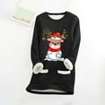 thumbnail image 4 of WEAIXIMIUNG Sweatshirts Courts pour Femmes Grande Taille Pull Thermique à Manches Longues Col Rond avec Poche, 4 of 5